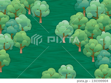 広葉樹の森の小道・緑・規格紙比率横 130399904