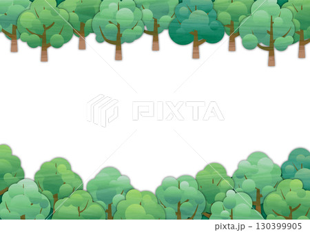 広葉樹の森の広場・白・規格紙比率横 130399905