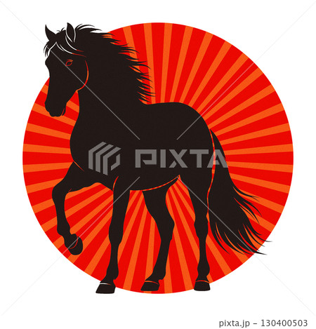 日の丸×馬(黒) 130400503