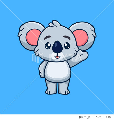 Cute Koala Waving Hand Cartoon . Animal Nature Icon Concept of illustration Cute Koala Waving Hand Cartoon . Animal Nature Icon Concept of illustration 130400530