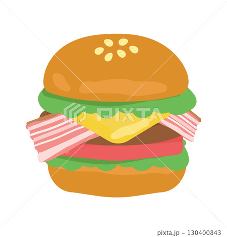 ハンバーガー　イラスト 130400843