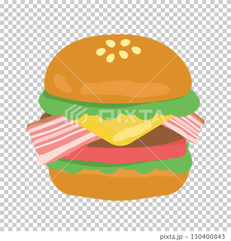 ハンバーガー　イラスト 130400843