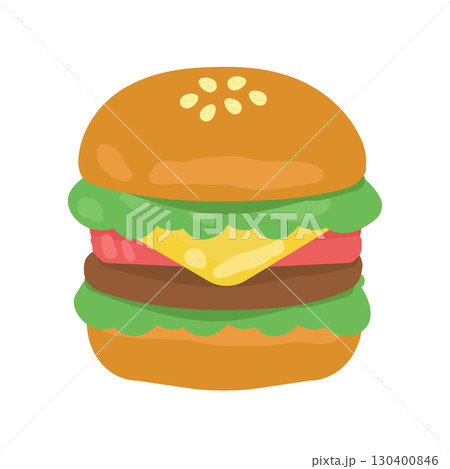 ハンバーガー　イラスト 130400846