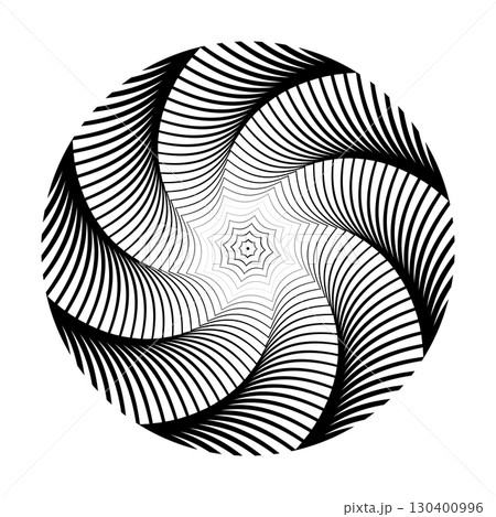 Whirl Rotation Motion in Abstract Op Art Design. Whirl Rotation Motion in Abstract Op Art Design. 130400996