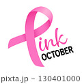 Pink October breast cancer emblem sign for awareness  130401000