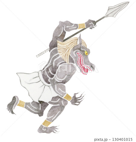 地獄 獄卒　馬頭 めず　水彩 イラスト 130401015