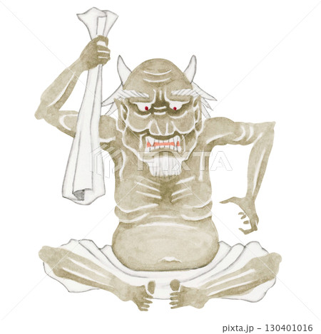 地獄 三途の川　懸衣翁 けんえおう　水彩 イラスト 130401016