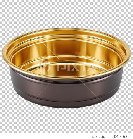 Elegant Round Bowl with Dark Exterior and Shiny Gold Interior, Perfect for Serving Dishes and Decorative Displays 130401682
