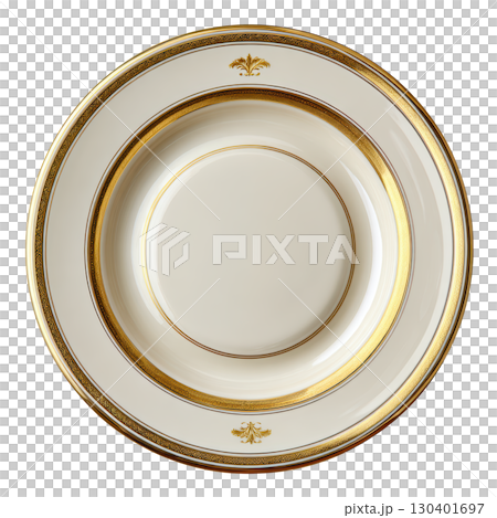 Elegant fine china plate with gold trim and floral design, perfect for upscale dining and special occasions 130401697