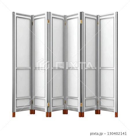 Elegant White Folding Screen with Wooden Accents for Room Dividing and Interior Decoration 130402141