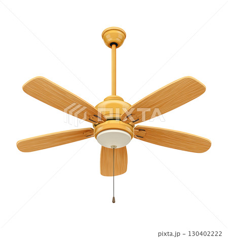 Elegant ceiling fan with wooden blades and stylish design for modern home interiors and comfortable living spaces 130402222