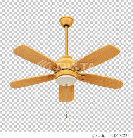 Elegant ceiling fan with wooden blades and stylish design for modern home interiors and comfortable living spaces 130402222
