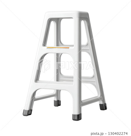 Sturdy White Step Stool for Home and Office Use with Non-Slip Feet and Durable Plastic Construction 130402274