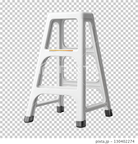 Sturdy White Step Stool for Home and Office Use with Non-Slip Feet and Durable Plastic Construction 130402274