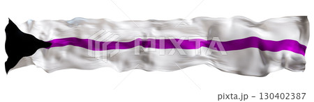 Demisexual pride flag showcases design featuring black, gray, white, and purple colors. It symbolizes inclusivity, honoring the experiences of demisexual individuals within the LGBTQ community. 3D. Demisexual pride flag showcases design featuring black, gray, white, and purple colors. It symbolizes inclusivity, honoring the experiences of demisexual individuals within the LGBTQ community. 3D. 130402387