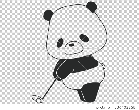 Panda playing golf 130402559