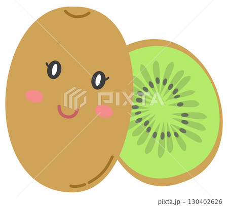 cute and minimal cartoon kiwi smiling face cute and minimal cartoon kiwi smiling face 130402626