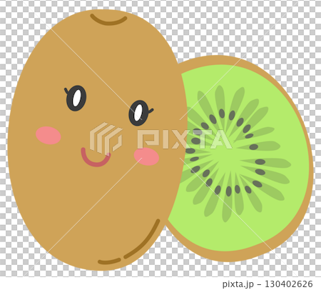 cute and minimal cartoon kiwi smiling face cute and minimal cartoon kiwi smiling face 130402626
