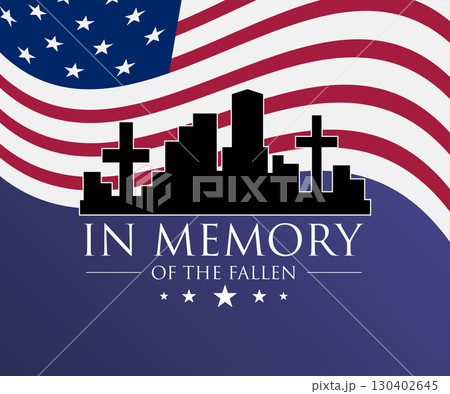 In Memory Of The Fallen Patriot Day American Flag Skyline Background 130402645