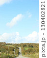 青空と雲が広がる田舎道の風景 130402821