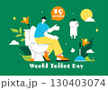 World Toilet Day Vector Illustration on November 19 featuring Toilet, Earth, and Bathroom Hygiene Equipment for Awareness in a Flat Background 130403074