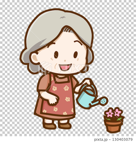 園芸を楽しむシニア女性 130403079