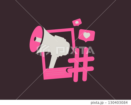 Social media marketing concept with smm strategy. Social media engagement, digital marketing campaign, content promotion and brand awareness growth for business success vector illustration 130403084