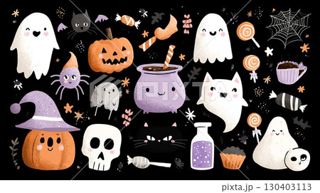 Cute Halloween Characters and Decorations 130403113