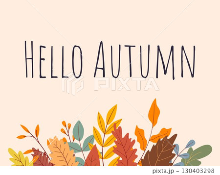 Simple minimalistic Hello Autumn template 130403298