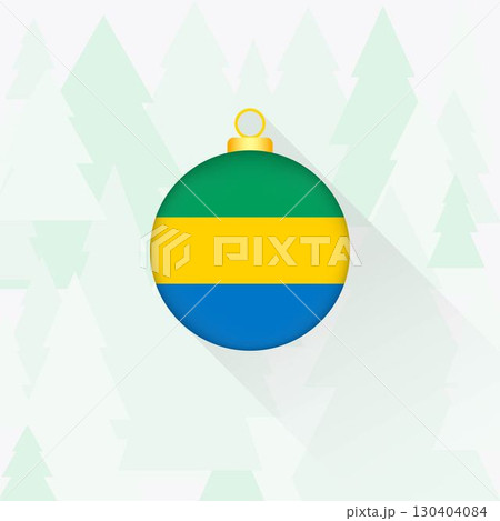 Gabon National Flag Christmas Decoration. 130404084