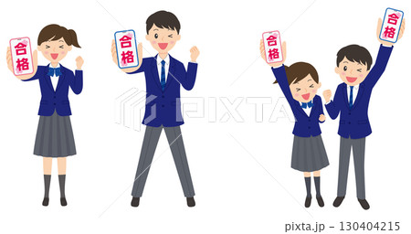 大学受験合格発表全身 大学受験合格発表全身 130404215