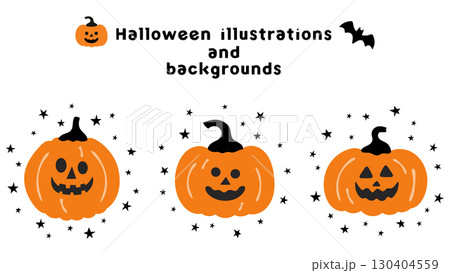 ハロウィンのイラスト素材。あしらいセット 130404559