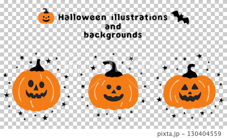 ハロウィンのイラスト素材。あしらいセット 130404559
