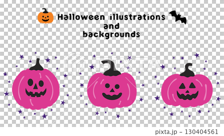 Halloween illustration material. Decoration set 130404561