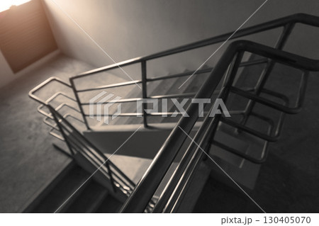 Fire exit staircase down way for emergency escape from building in case of fire Fire exit staircase down way for emergency escape from building in case of fire 130405070