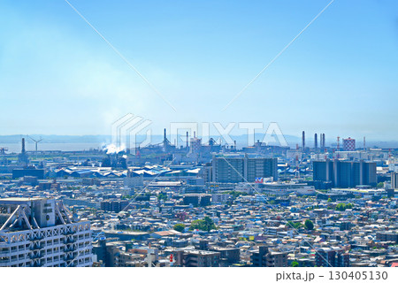 川崎市役所スカイデッキから見た京浜工業地帯の風景【神奈川県川崎市】 130405130