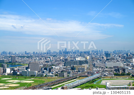 川崎市役所スカイデッキから見た東京方面の風景【神奈川県川崎市】 川崎市役所スカイデッキから見た東京方面の風景【神奈川県川崎市】 130405135