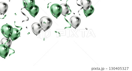 Green balloons, beautiful vector illustration for festival decoration. Green balloons, beautiful vector illustration for festival decoration. 130405327