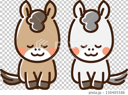 兩匹馬以正座姿勢鞠躬 130405586