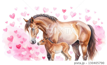 Beautiful brown horse isolated on white background. 130405790