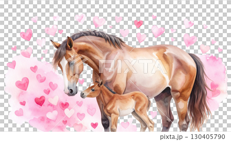 Beautiful brown horse isolated on white background. 130405790