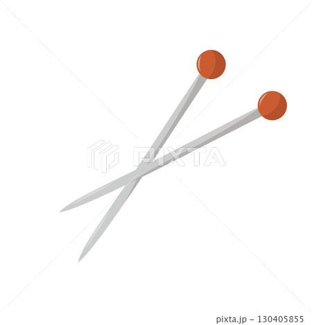 Knitting needles hand drawn straight point needle to knit with yarn, woolen threads. 130405855