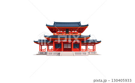 Traditional Chinese temple architecture isolated on white background. Traditional Chinese temple architecture isolated on white background. 130405933