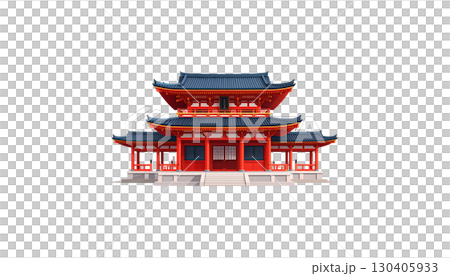 Traditional Chinese temple architecture isolated on white background. Traditional Chinese temple architecture isolated on white background. 130405933