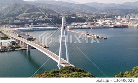島根県浜田市浜田漁港【浜田マリン大橋】撮影2025年8月_ドローン空撮_HAMARIN_No04 130406028