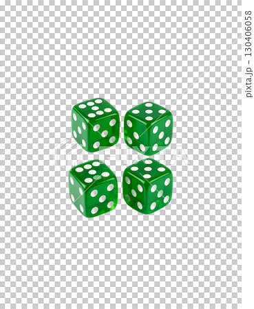 Golden and red and white dice, casino dice isolated on white background for game of luck and fortune. 130406058