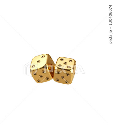 Golden and red and white dice, casino dice isolated on white background for game of luck and fortune. Golden and red and white dice, casino dice isolated on white background for game of luck and fortune. 130406074