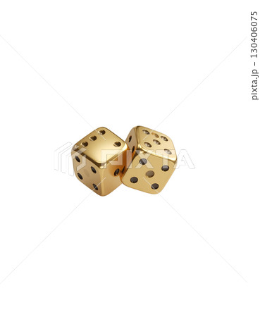 Golden and red and white dice, casino dice isolated on white background for game of luck and fortune. Golden and red and white dice, casino dice isolated on white background for game of luck and fortune. 130406075