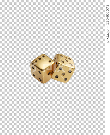 Golden and red and white dice, casino dice isolated on white background for game of luck and fortune. Golden and red and white dice, casino dice isolated on white background for game of luck and fortune. 130406075