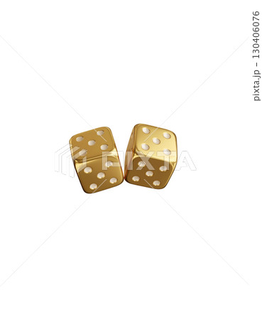 Golden and red and white dice, casino dice isolated on white background for game of luck and fortune. Golden and red and white dice, casino dice isolated on white background for game of luck and fortune. 130406076